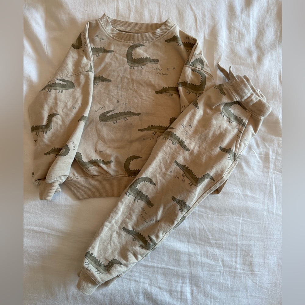 Rylee + Cru Tan Alligator Kids Pajamas